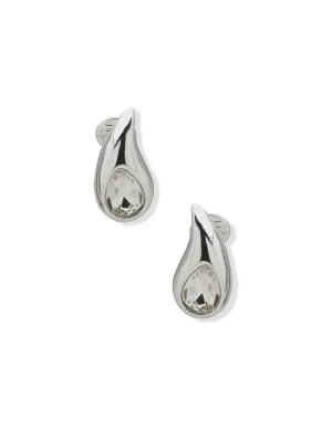 Puffy Teardrop Button Earring