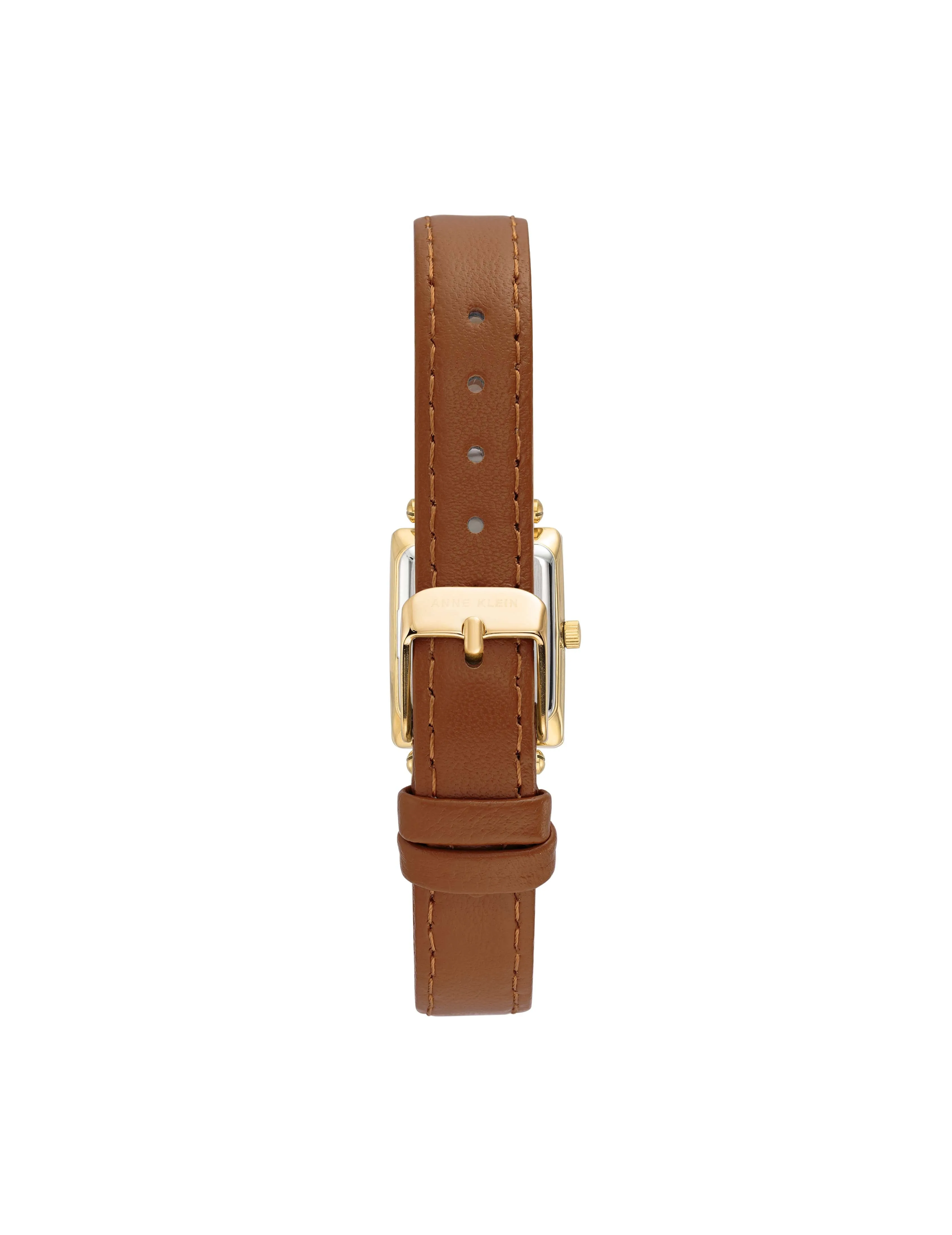 Rectangular Case Leather Strap Watch