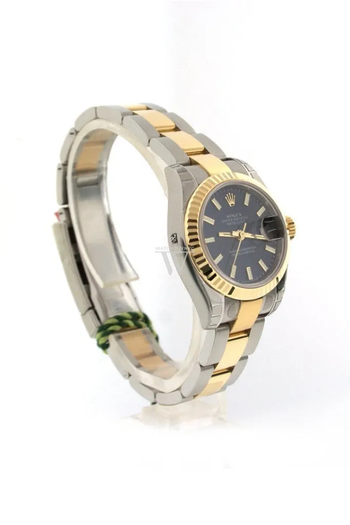 ROLEX Datejust 26 Blue Dial 18k Yellow Gold and Steel Ladies Watch 179173 Pre-owned