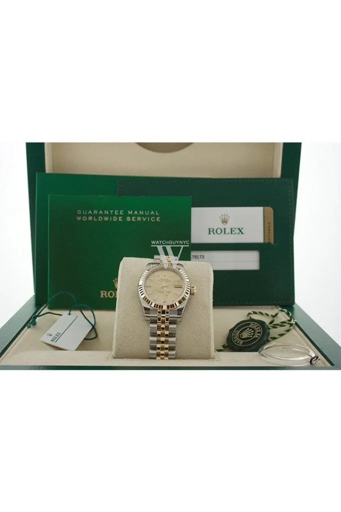 ROLEX Datejust 26 Champagne Dial 18k Yellow Gold and Steel Ladies Watch 179173 Pre-owned