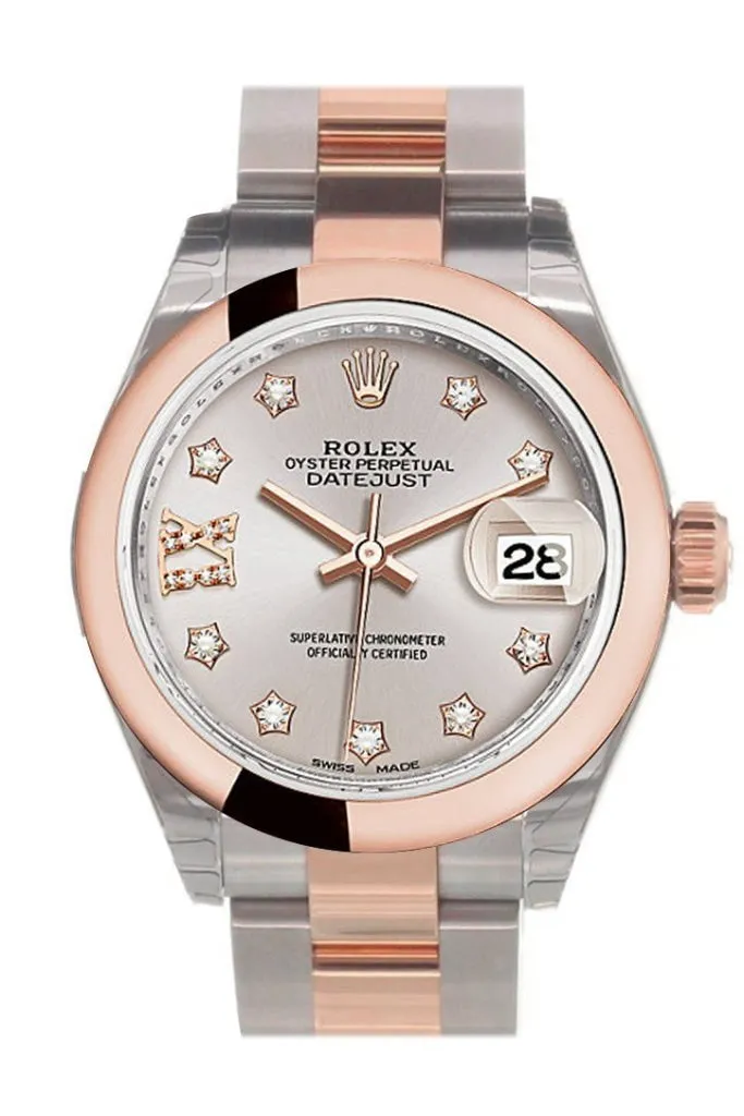 Rolex Datejust 28 Sundust 9 diamonds set in star Dial Ladies Watch 279161 NP