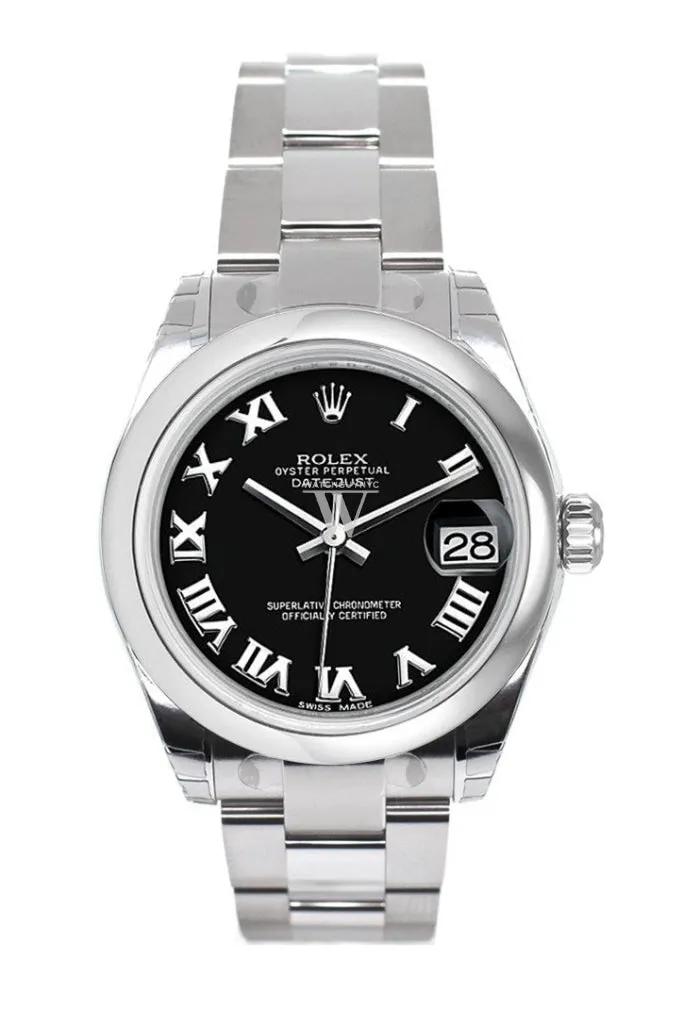 Rolex Datejust 31 Black Roman Dial Steel Ladies Watch 178240 Pre-owned
