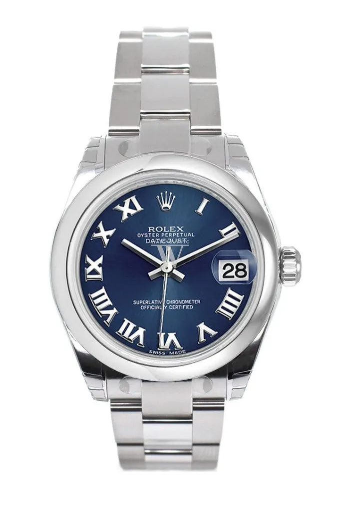 Rolex Datejust 31 Blue Roman Dial Steel Ladies Watch 178240 Pre-owned