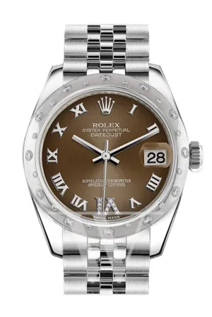Rolex Datejust 31 Bronze Roman Large VI diamond Dial Diamonds Bezel Jubilee Ladies Watch 178344 Pre-owned
