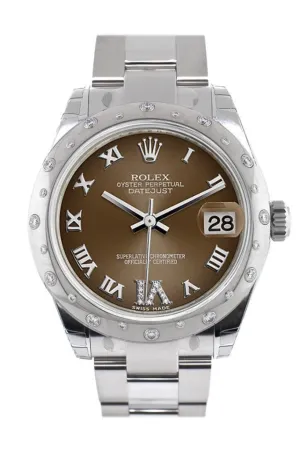 Rolex Datejust 31 Bronze Roman Large VI Diamond Dial Diamonds Bezel Ladies Watch 178344 Pre-owned