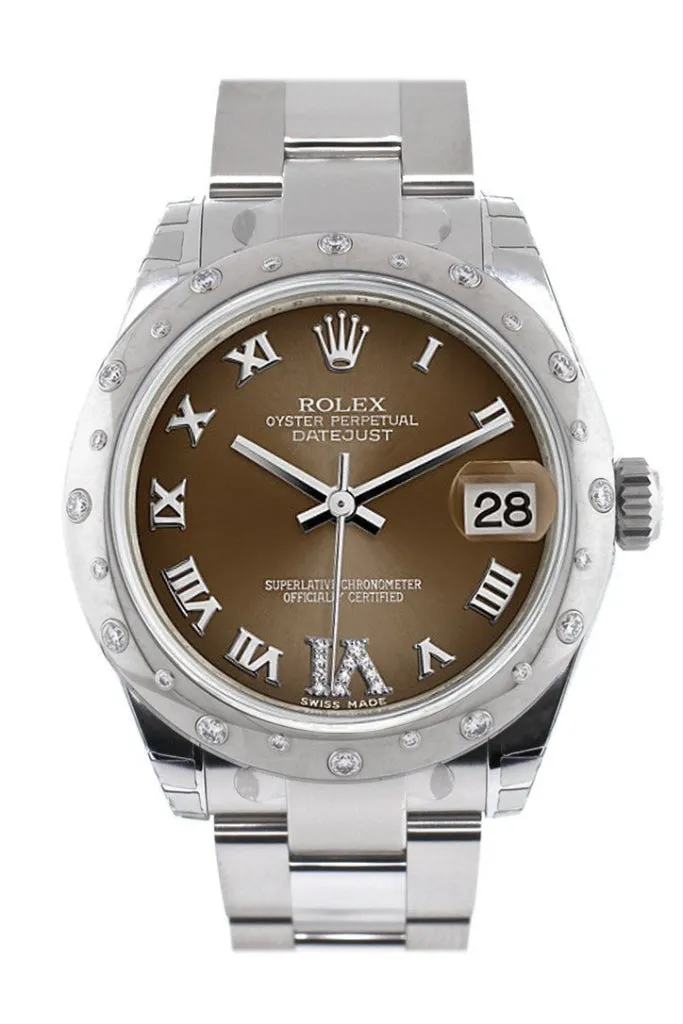 Rolex Datejust 31 Bronze Roman Large VI Diamond Dial Diamonds Bezel Ladies Watch 178344 Pre-owned