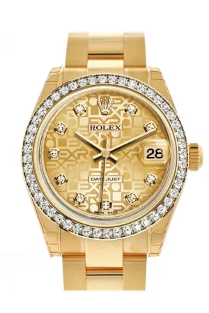 Rolex Datejust 31 Champagne Jubilee Diamond Dial Diamond Bezel 18K Yellow Gold Ladies Watch 178288 Pre-owned