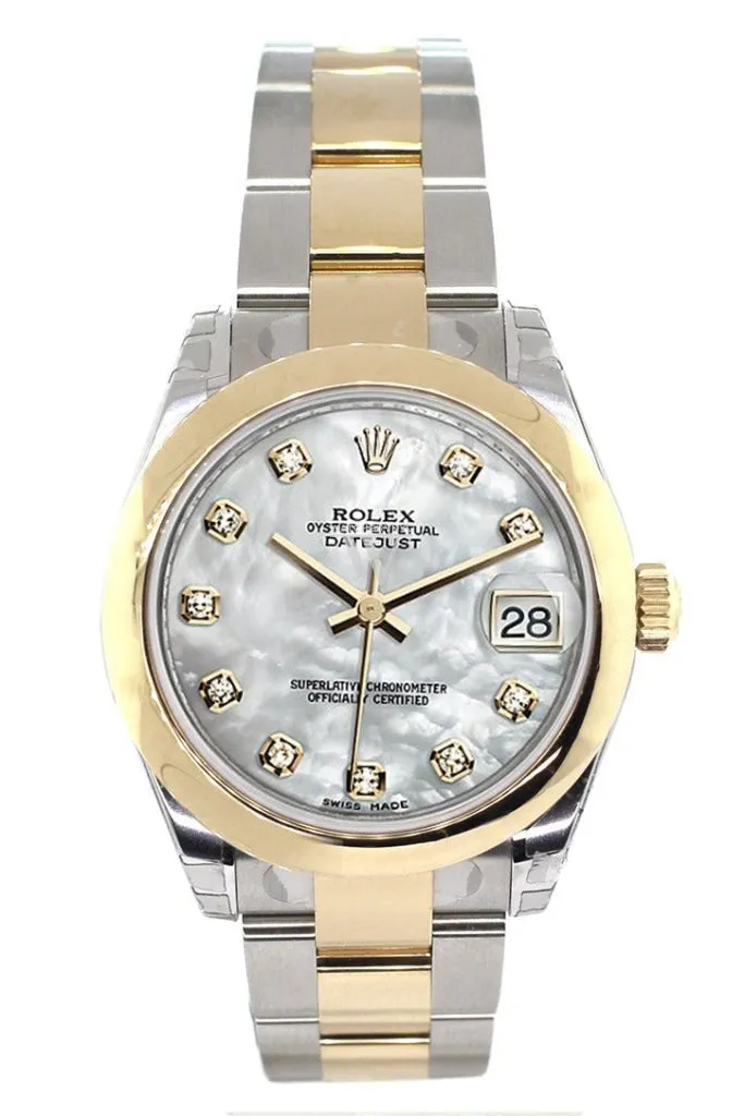 Rolex Datejust 31 Mother of Pearl Diamonds Dial 18K Gold Two Tone Ladies 178243 Pre-owned