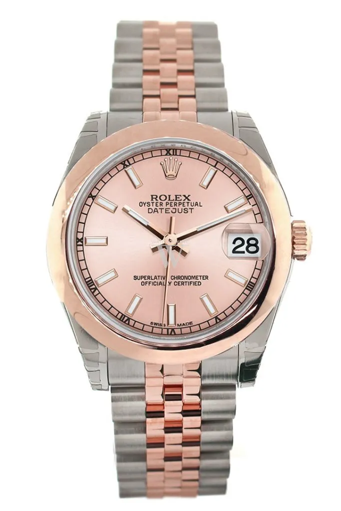Rolex Datejust 31 Pink Dial 18K Rose Gold Two Tone Jubilee Ladies Watch 178241