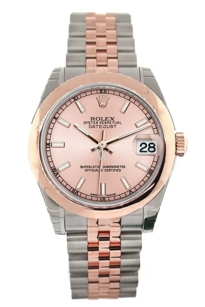 Rolex Datejust 31 Pink Dial 18K Rose Gold Two Tone Jubilee Ladies Watch 178241