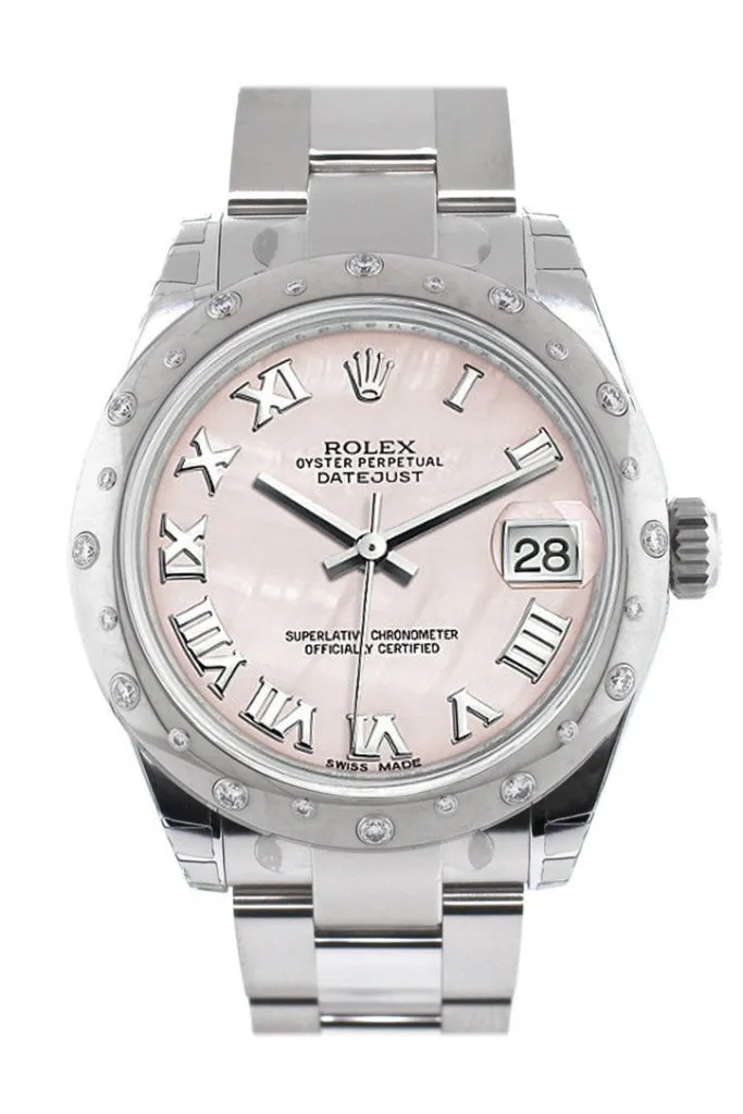 ROLEX Datejust 31 Pink Mother of Pearl Dial Diamond Bezel Ladies Watch 178344 Pre-owned