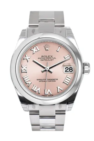 Rolex Datejust 31 Pink Roman Dial Steel Ladies Watch 178240 Pre-owned