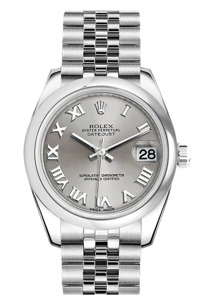 Rolex Datejust 31 Rhodium Roman Dial Stainless Steel Jubilee Ladies Watch 178240 Pre-owned