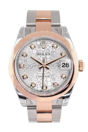Rolex Datejust 31 Silver Jubilee Diamond Dial 18K Rose Gold Two Tone Ladies Watch 178241