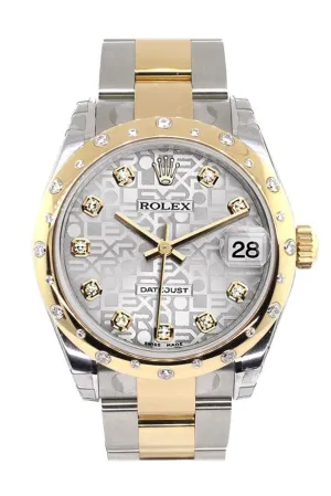 Rolex Datejust 31 Silver Jubilee Diamond Dial Diamond Bezel 18K Gold Two Tone Ladies 178343 Pre-owned