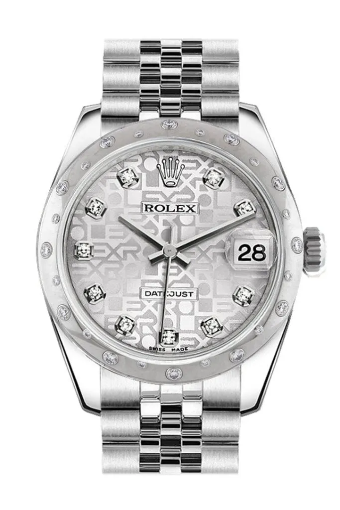 Rolex Datejust 31 Silver Jubilee Diamond Dial Dome set with Diamonds Bezel Jubilee Ladies Watch 178344 Pre-owned