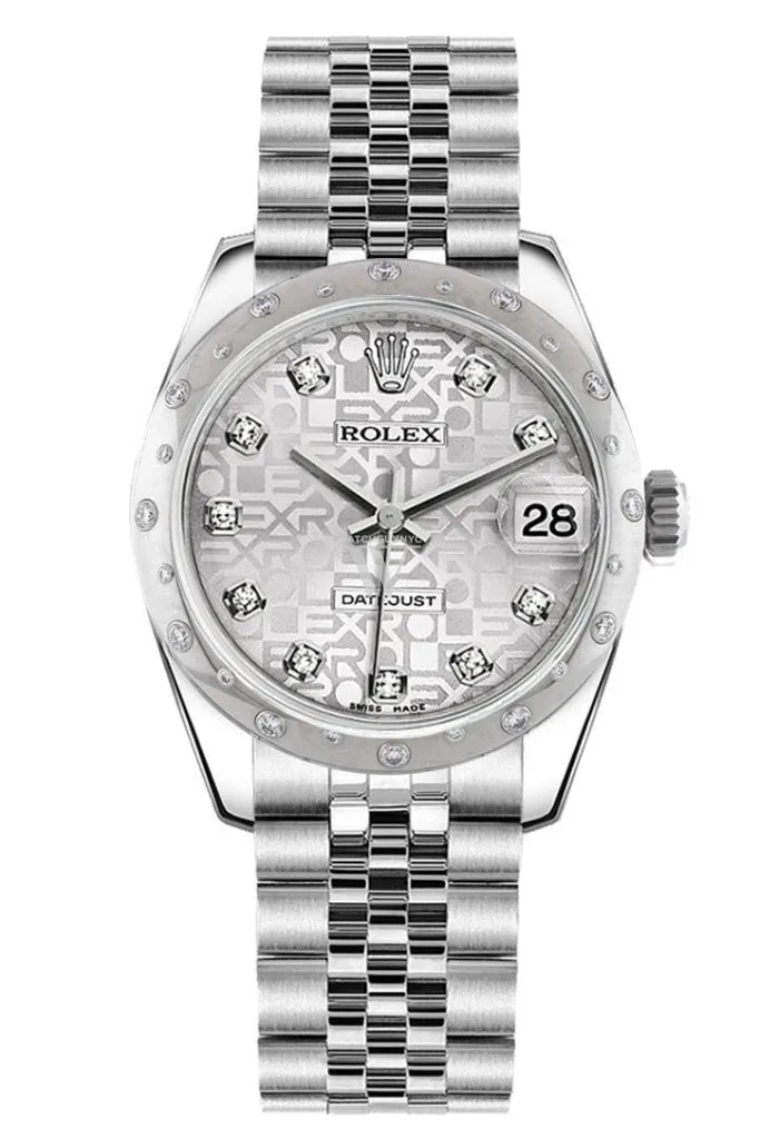 Rolex Datejust 31 Silver Jubilee Diamond Dial Dome set with Diamonds Bezel Jubilee Ladies Watch 178344 Pre-owned