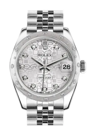 Rolex Datejust 31 Silver Jubilee Diamond Dial Dome set with Diamonds Bezel Jubilee Ladies Watch 178344 Pre-owned