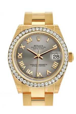 Rolex Datejust 31 Steel Roman Dial Diamond Bezel 18K Yellow Gold Ladies Watch 178288 Pre-owned