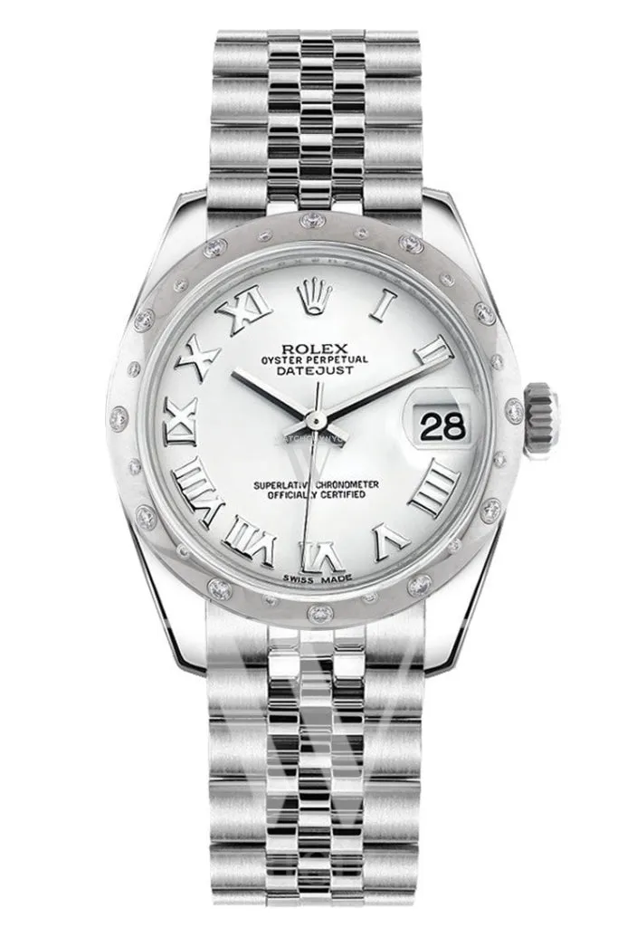 Rolex Datejust 31 White Dial Dome set with Diamonds Bezel Jubilee Ladies Watch 178344 Pre-owned