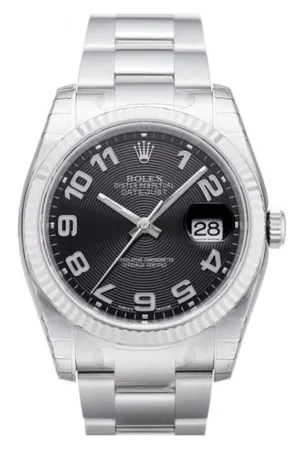 Rolex Datejust 36 Black Concentric Dial Steel and 18k Gold Unisex Watch 116234 Pre-owned