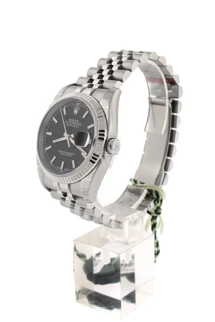 Rolex Datejust 36 Black Index Dial Steel Mens Watch 116234 Pre-owned