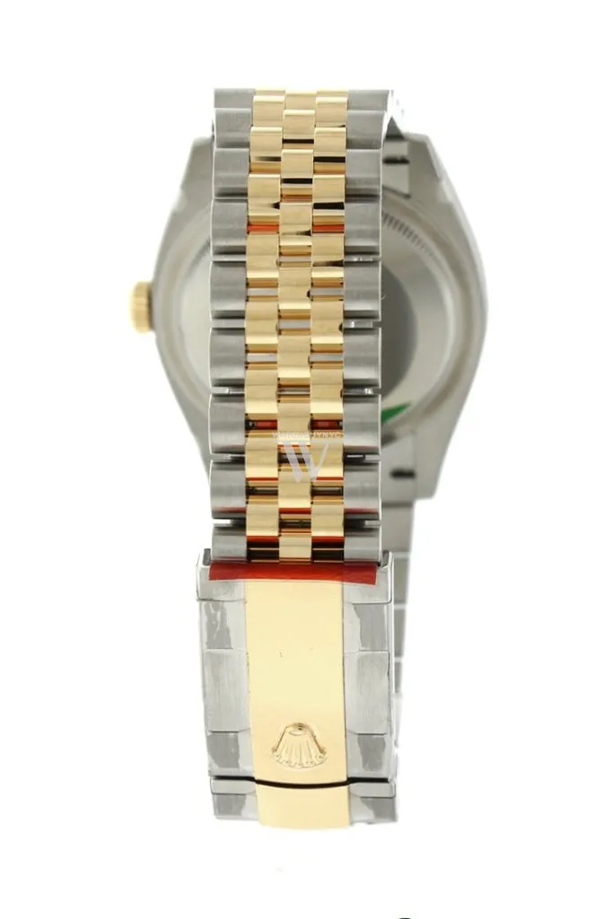 Rolex Datejust 36 Black set with diamonds Dial Fluted Bezel Jubilee Yellow Gold Two Tone Watch 126233 NP