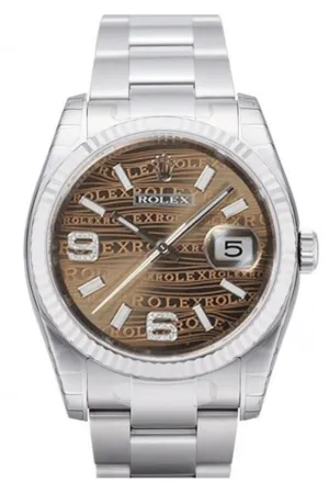 Rolex Datejust 36 Bronze Waves Diamond Dial Steel and 18k Gold Ladies Watch 116234 Pre-owned