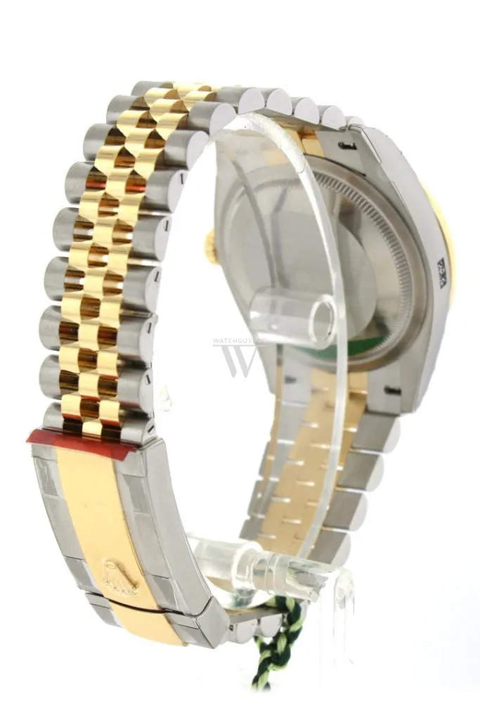 Rolex Datejust 36 Olive green set with diamonds Dial Fluted Bezel Jubilee Yellow Gold Two Tone Watch 126233 NP