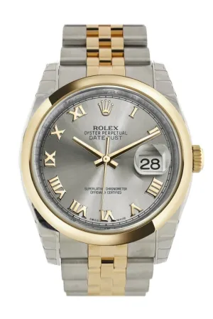 Rolex Datejust 36 Steel Roman 18k Gold Two Tone Jubilee Watch 116203 Pre-owned