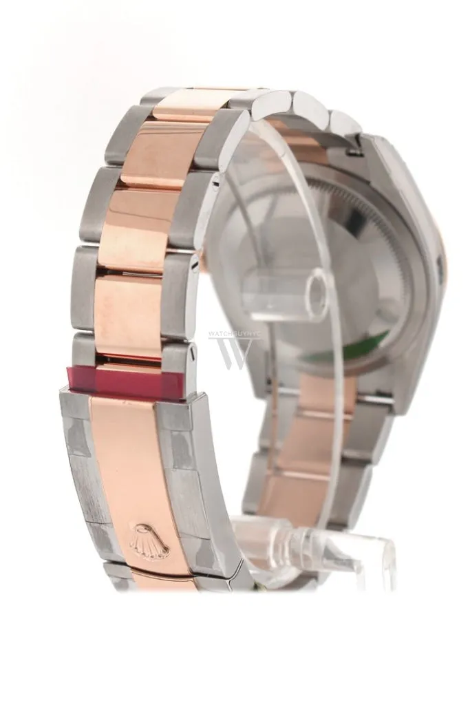 Rolex Datejust 36 White Mother-of-Pearl Set with Diamonds Dial Rose Gold Two Tone Watch 126281RBR 126281 NP