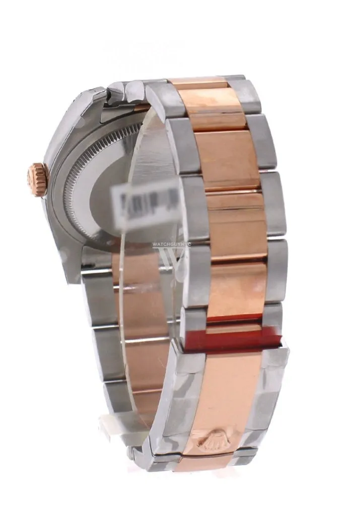 Rolex Datejust 36 White mother-of-pearl set with diamonds Dial Steel and 18k Rose Gold Oyster Watch 116201 Pre-owned