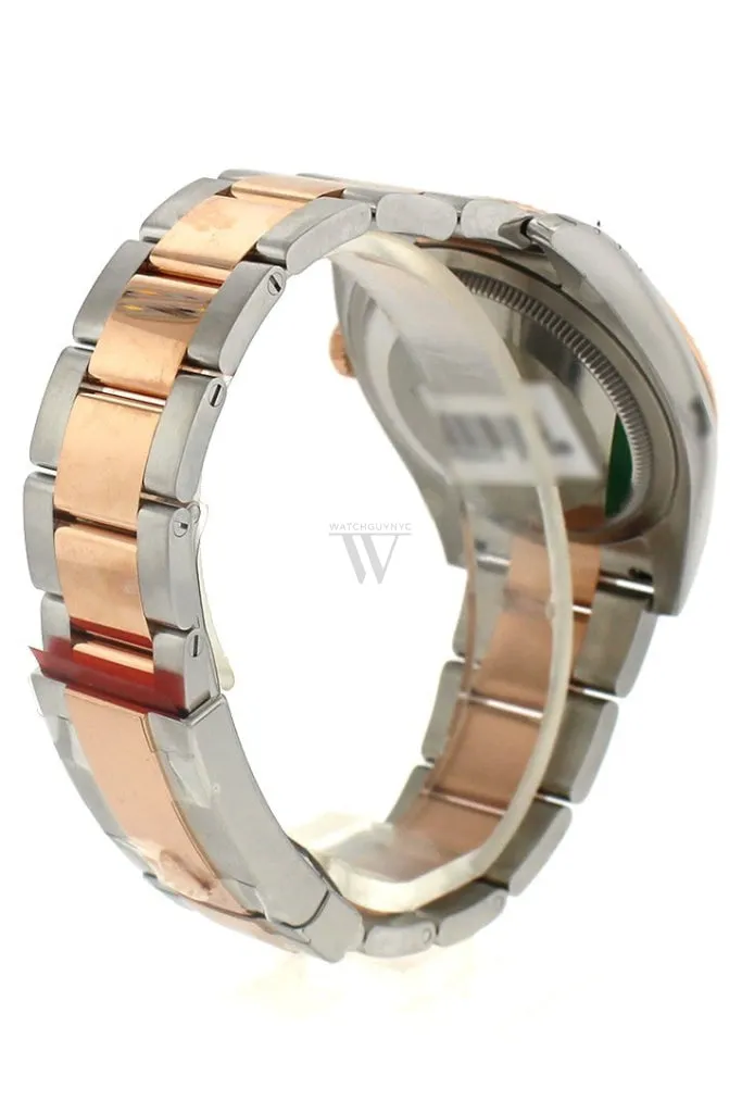 Rolex Datejust 36 White mother-of-pearl set with diamonds Dial Steel and 18k Rose Gold Oyster Watch 116201 Pre-owned