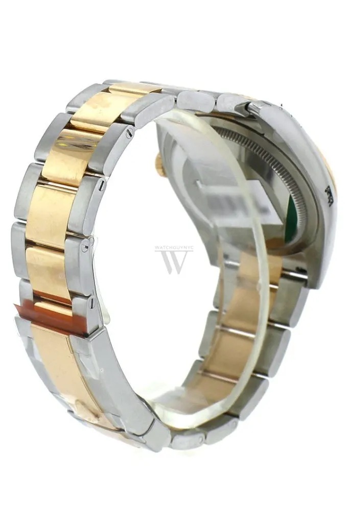 Rolex Datejust 36 White Roman Dial Fluted 18K Gold Two Tone Oyster Watch 116233 Pre-owned