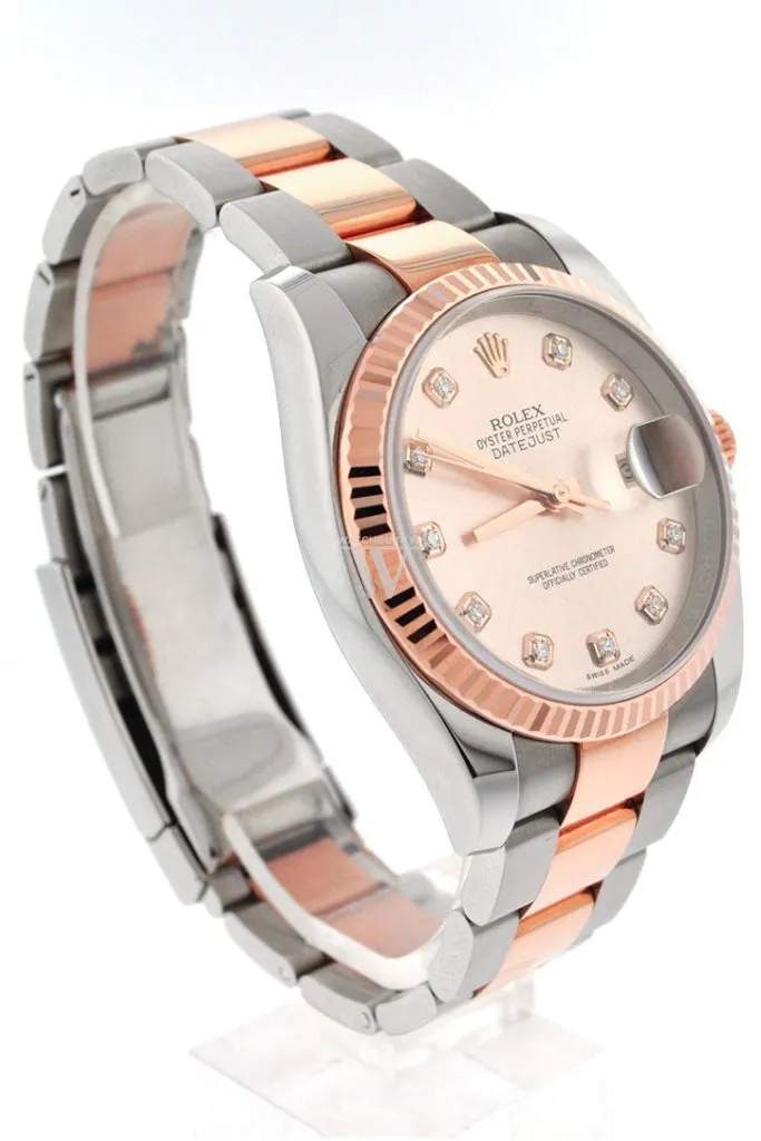Rolex DateJust 36mm Pink Diamond Dial Watche 116231 Pre-owned