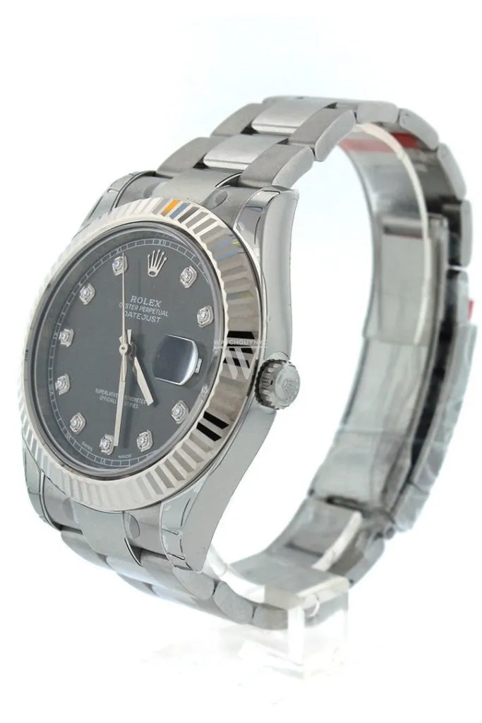 ROLEX Datejust II 41 Rhodium Diamond Dial Men's Watch 116334 Pre-owned