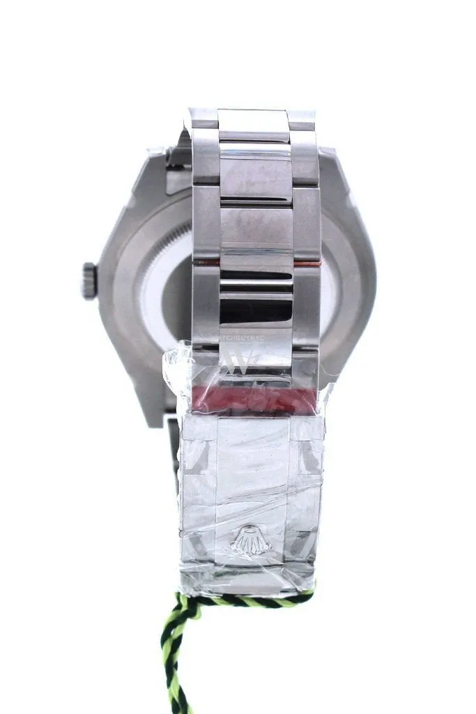 ROLEX Datejust II 41 Steel Silver Diamond Dial 18kt White Gold Fluted Bezel Men's Watch 116334 Pre-owned