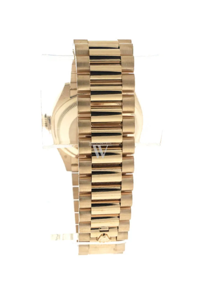 Rolex Day-Date 36 Turquoise Dial Gold Diamond Bezel Watch 128348RBR-0037 128348RBR