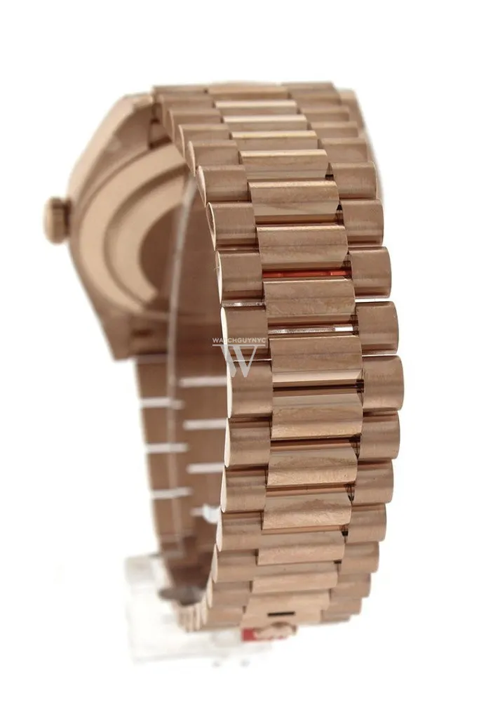 Rolex Day-Date 40 Chocolate Dial Diamond Bezel 18K Everose gold President Men's Watch 228345RBR
