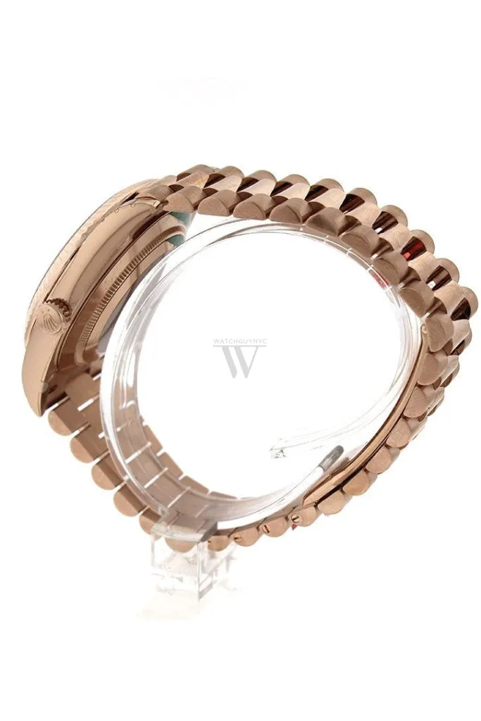 Rolex Day-Date 40 Chocolate Dial Diamond Bezel 18K Everose gold President Men's Watch 228345RBR