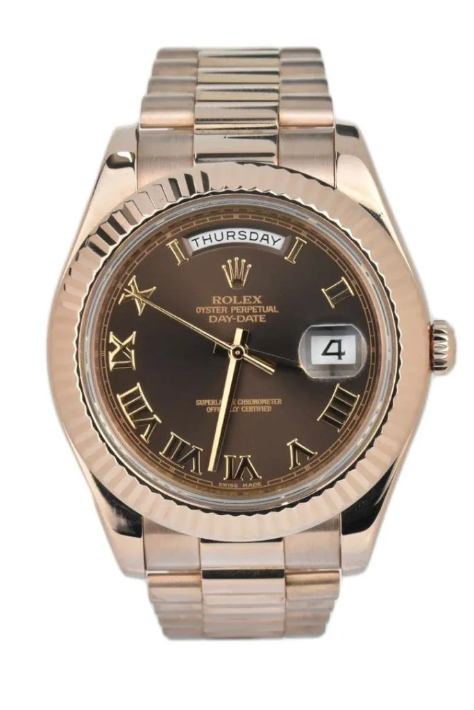 Rolex Day-Date II 41 President Chocolate Dial Rose Gold Men’s Watch 218235