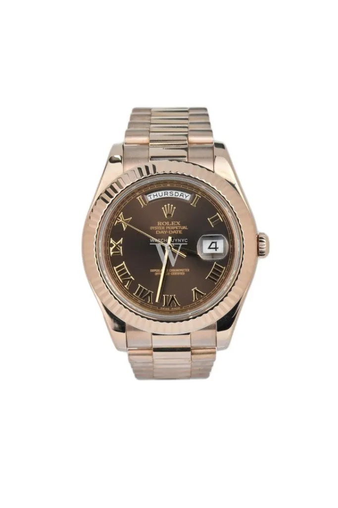 Rolex Day-Date II 41 President Chocolate Dial Rose Gold Men’s Watch 218235