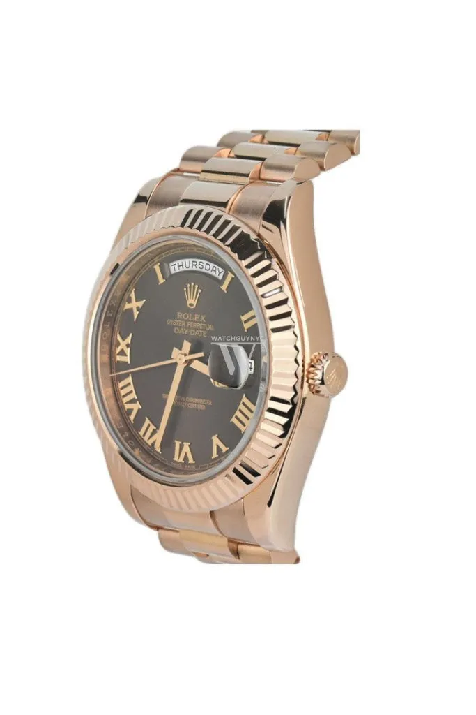 Rolex Day-Date II 41 President Chocolate Dial Rose Gold Men’s Watch 218235