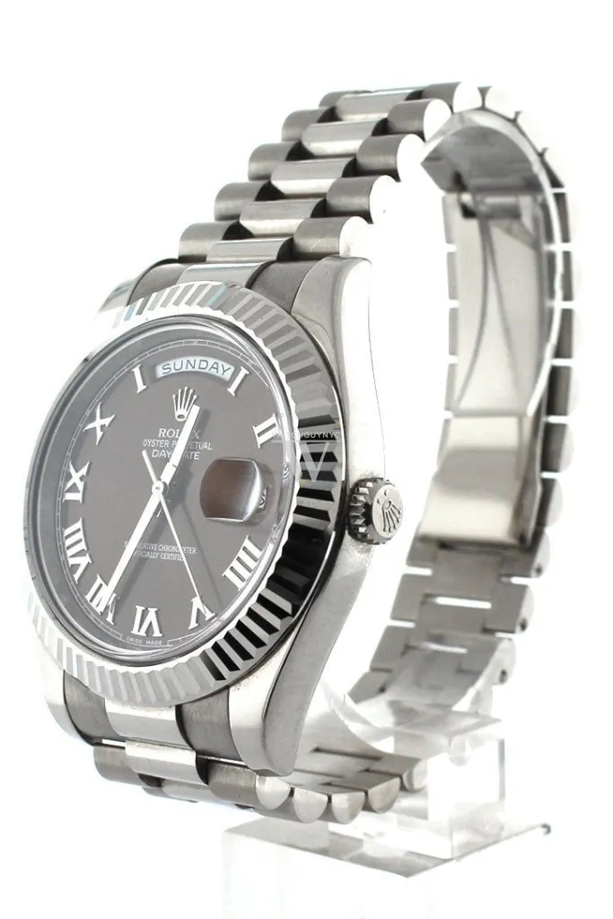 Rolex Day-Date II 41mm President White Gold Chocolate Dial Men’s Watch 218239