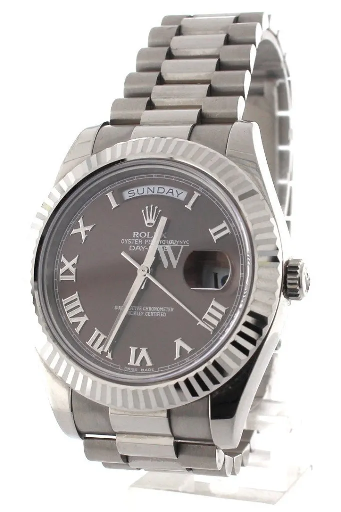 Rolex Day-Date II 41mm President White Gold Chocolate Dial Men’s Watch 218239