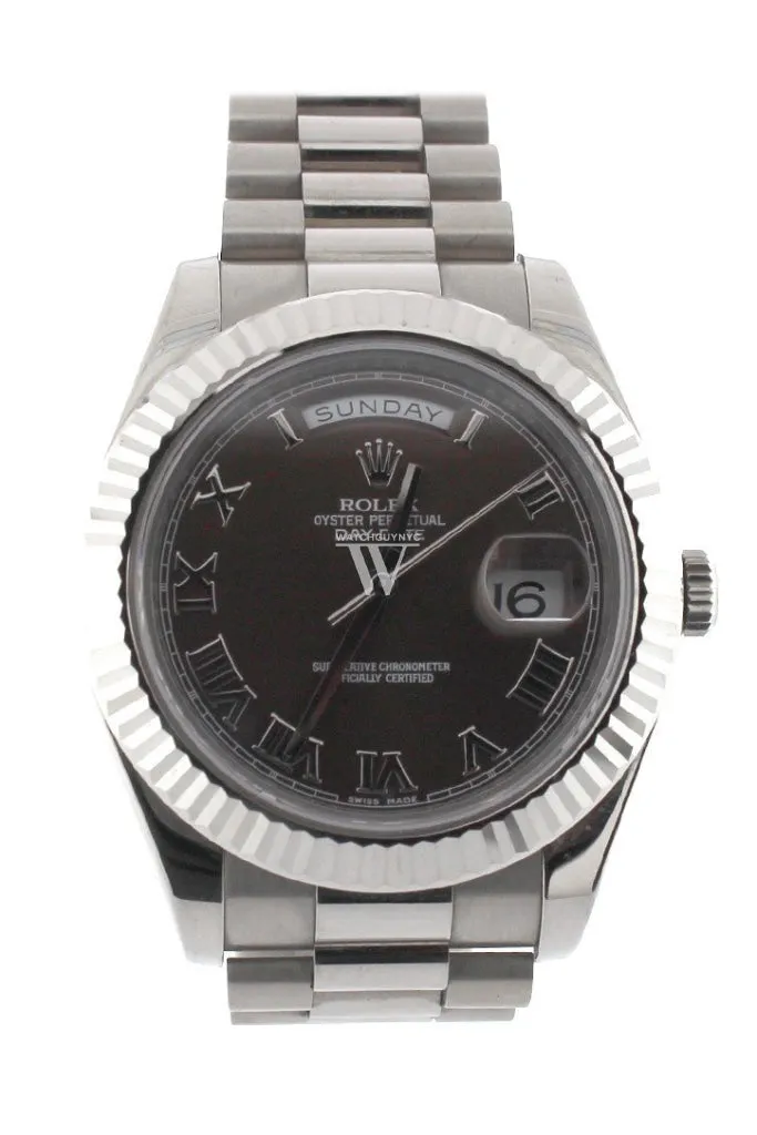 Rolex Day-Date II 41mm President White Gold Chocolate Dial Men’s Watch 218239