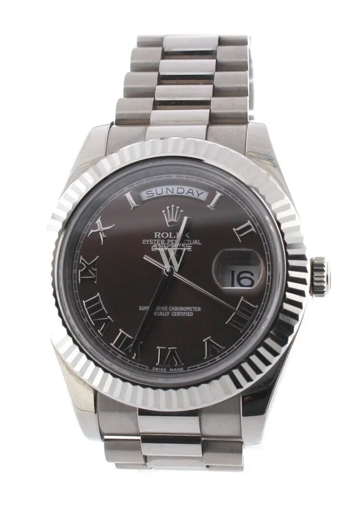 Rolex Day-Date II 41mm President White Gold Chocolate Dial Men’s Watch 218239
