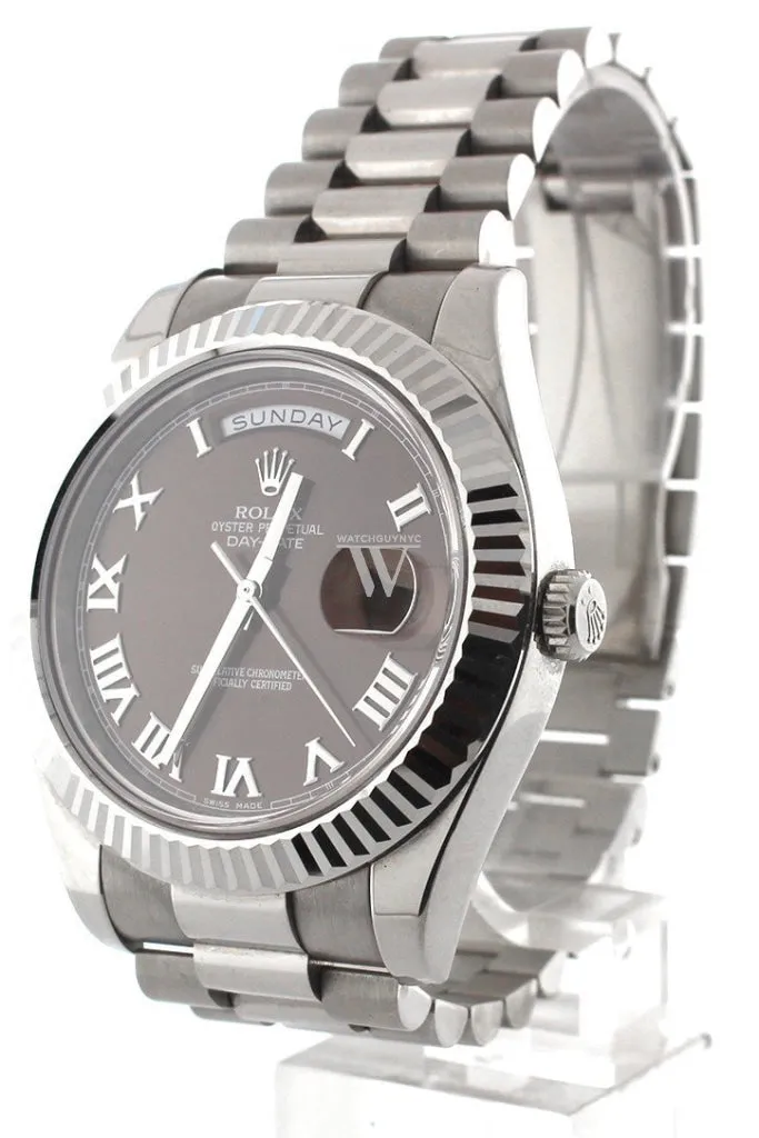Rolex Day-Date II 41mm President White Gold Chocolate Dial Men’s Watch 218239