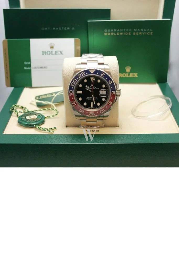 ROLEX GMT-Master II Black Dial Blue And Red Blue Bezel Watch 116719BLRO 116719