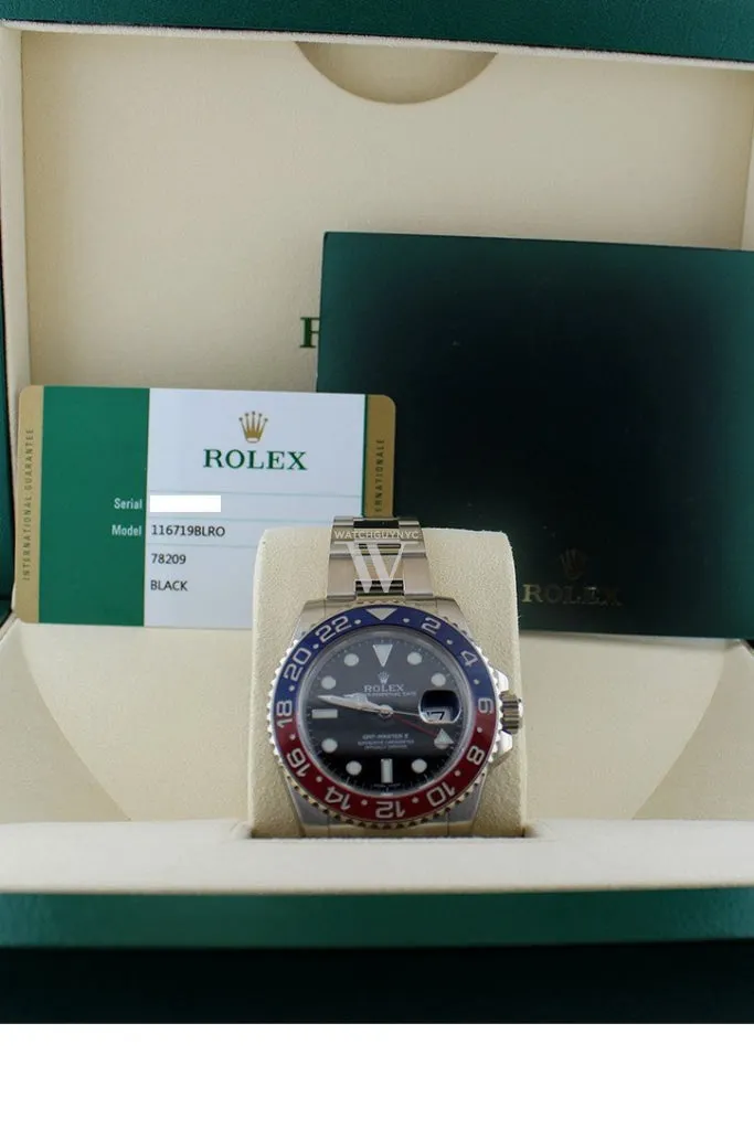ROLEX GMT-Master II Black Dial Blue And Red Blue Bezel Watch 116719BLRO 116719